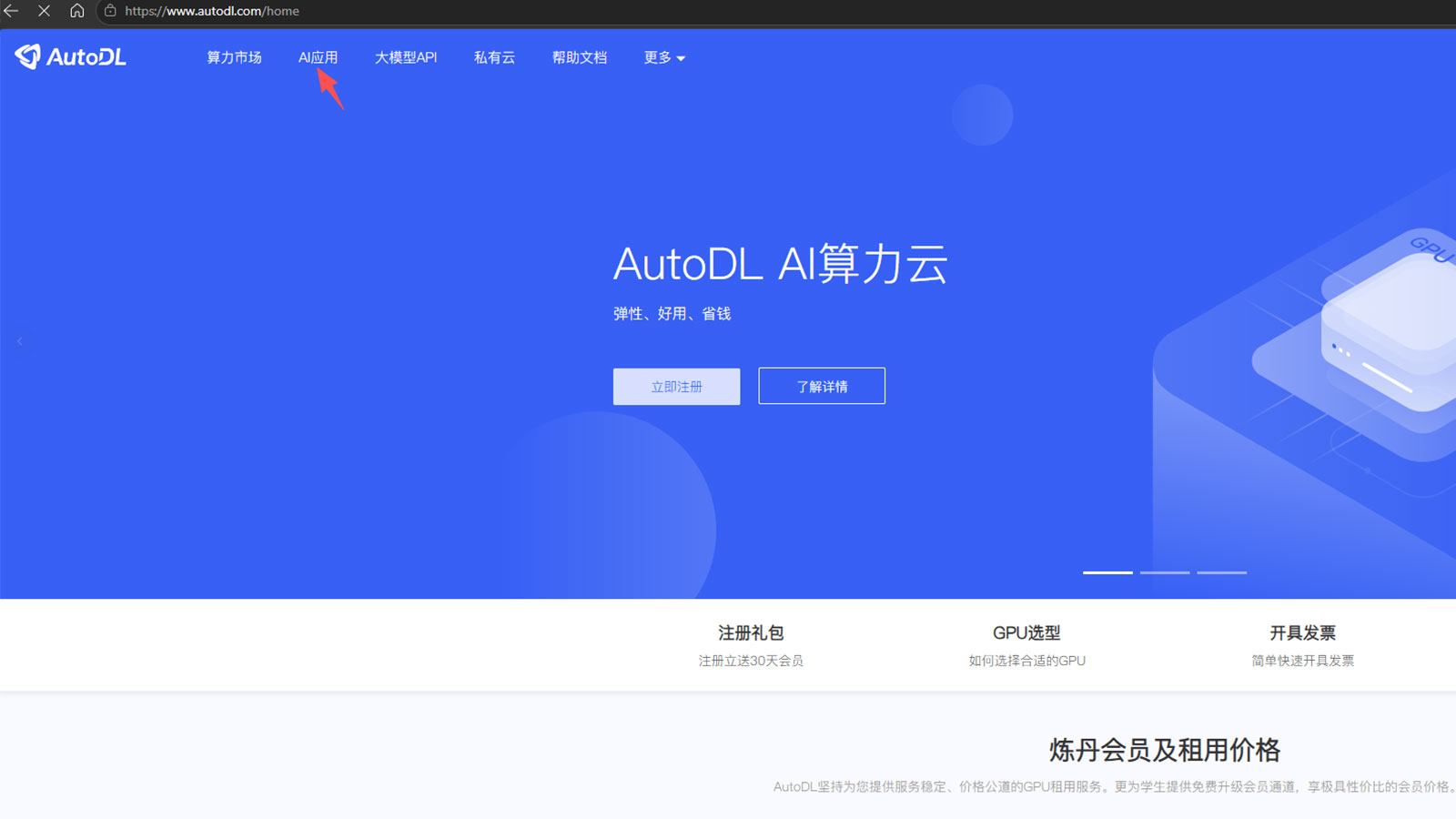 进入 AutoDL AI 应用